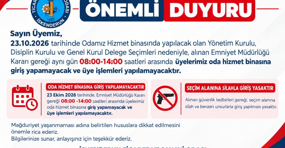 İTSO'DA  YÖNETİM KURULU SEÇİMLERİ YAPILACAK